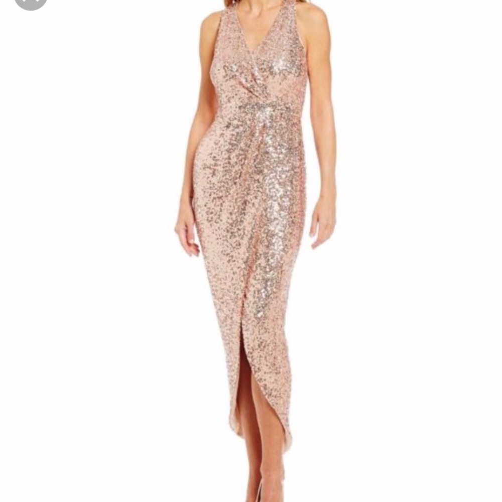 Belle Badgley Mischka size 6, rose gold sequin